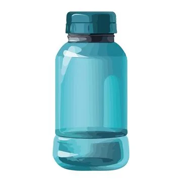 Blue bottle with medicine inside Stock Illustration