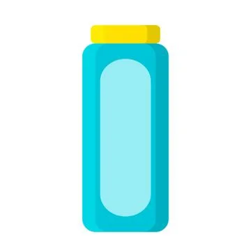 Blue bottle with shampoo in flat style on white, stock vector illustration Stock-Illustration