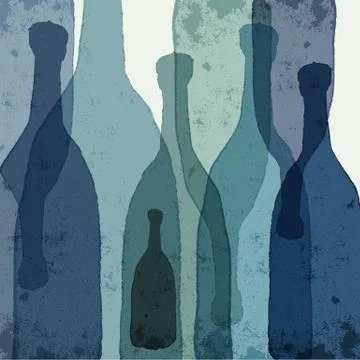 Blue bottles. Stock Illustration