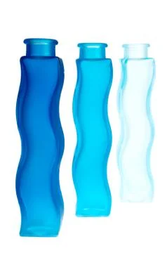 Blue bottles Stock Photos