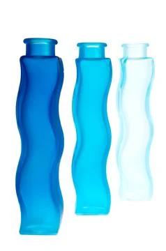 Blue bottles Stock Photos