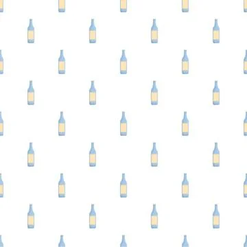 Blue bottles on white creating seamless pattern Illustrazione stock