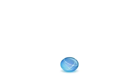 Blue bouncing ball ackground and 2d animation, sponge ball Stock Footage 244521681