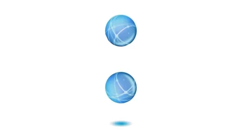 Blue bouncing ball ackground and 2d animation, sponge ball Stock Footage 244521710