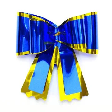 Blue bow isolated on white Stock Photos
