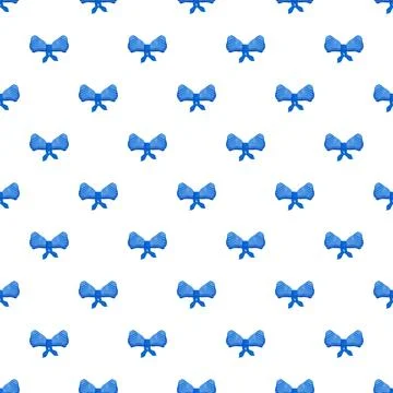 Blue bow pattern seamless textile background design Stock Illustration