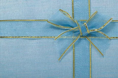 Blue bow on textile for pattern Stock Photos
