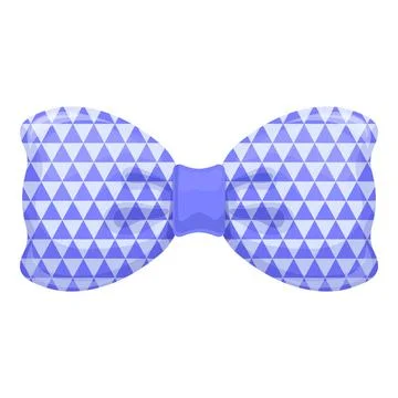 Blue bow tie featuring a triangle pattern for a stylish touch Stock Illustration