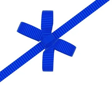 Blue bow on a white background Stock Illustration