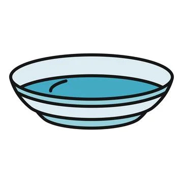 Blue bowl holding liquid for serving food Stock Illustration