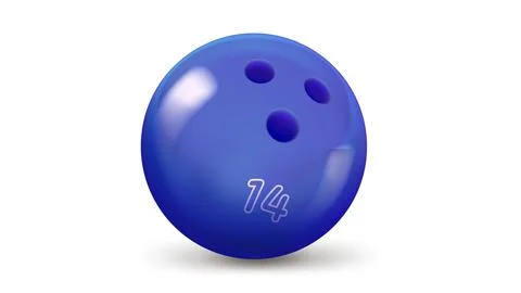 Blue bowling ball isolated on white background. 3d vector illustration Stock Illustration