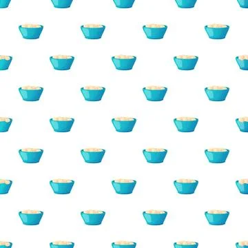 Blue bowls with sugar cubes pattern 库存插图