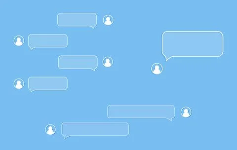 Blue box for any text with box and arrow. empty dialog window. Web banner Stock Illustration