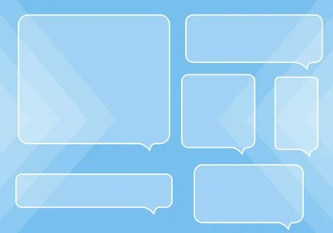 Blue box for any text with box and arrow. empty dialog window. Web banner Stock Illustration