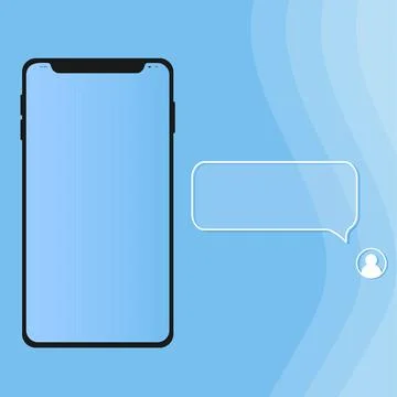 Blue box for any text with box and arrow. empty dialog window. Web banner Stock Illustration