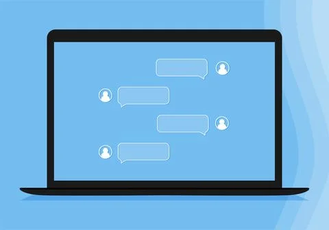 Blue box for any text with box and arrow. empty dialog window. Web banner Stock Illustration