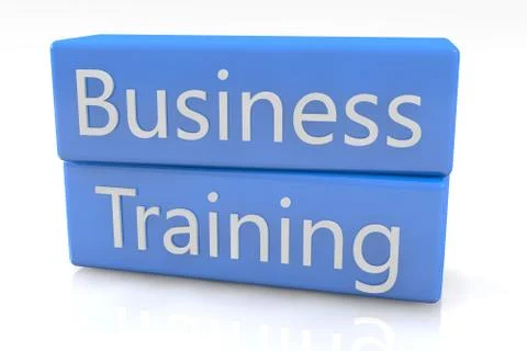 Blue box business training Stock Illustration