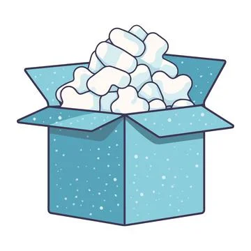 Blue box carton Stock Illustration