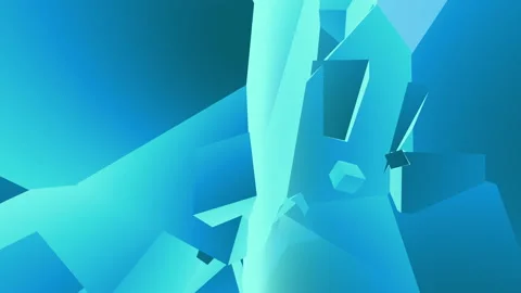 Blue Box Cubism Background 4k Stock Footage 89876924