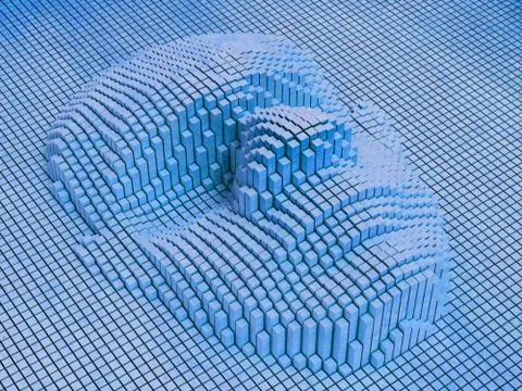 Blue-box-face-02 Stock Illustration