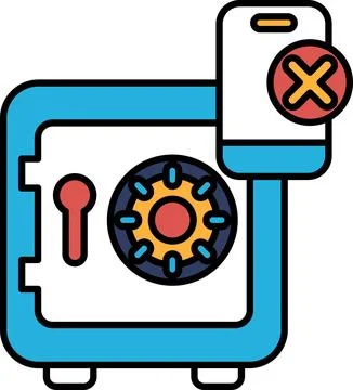 A blue box with a red knob and a white background Stock Illustration