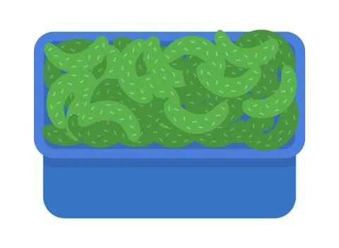 Blue box with ripe cucumbers, flat vector image. Grow crops. Urban agricultural 스톡 일러스트