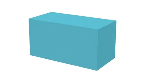 A blue box is shown on a white background Stock Illustration