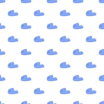 Blue boxing mouthguard repeat pattern for dental protection Stock Illustration