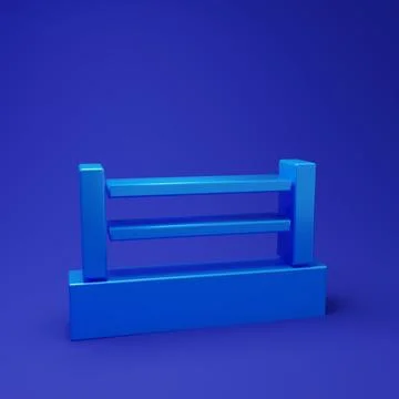 Blue Boxing ring icon isolated on blue background. Minimalism concept. 3D r.. Stock Illustration