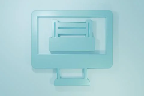 Blue Boxing ring show at television screen monitor icon isolated on blue ba.. Stock Illustration