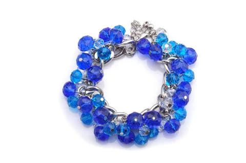 Blue bracelet on a white background Foto stock