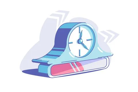 Blue bracket clock Stock Illustration