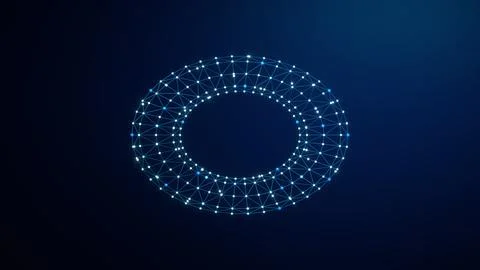 Blue Braided Data Torus Technology Background Stock-Illustration