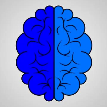 Blue brain icon Stock Illustration