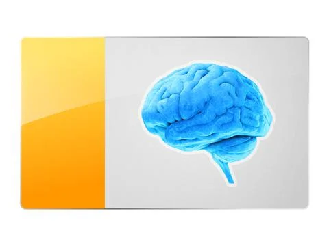 Blue brain symbol, button, Creativity, Novel Idea, Science and Technology con Stock Illustration