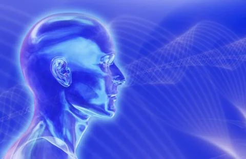 Blue Brainwaves Background Stock Illustration