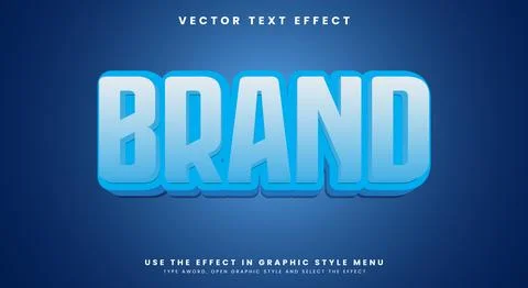Blue Brand 3d editable text effect Stock Illustration