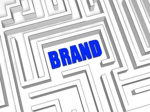 Blue brand in labyrinth Stock Illustration