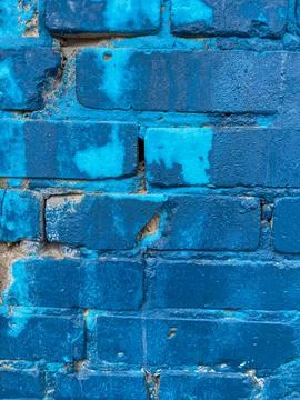Blue brick wall background , blue brick texture Stock Photos