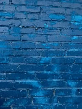 Blue brick wall background , blue brick texture Stock Photos