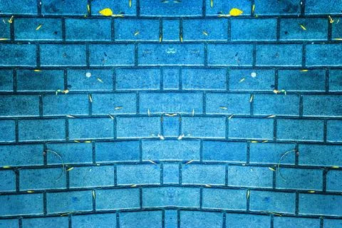 Blue brick wall background or texture Stock Photos