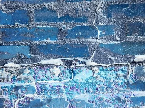 Blue brick wall, brickwork background, blue brick Stock Photos