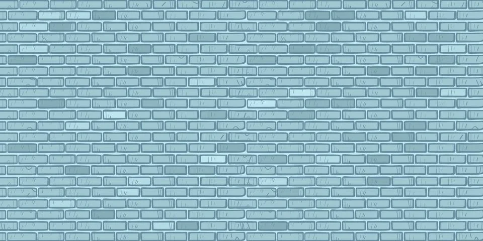 Blue brick wall Stock Illustration