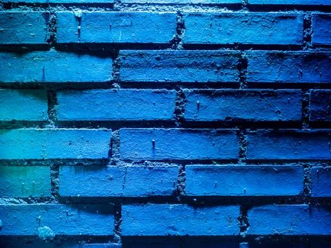 Blue brick wall pattern Stock Photos