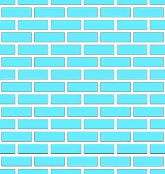 Blue brick wall seamless background. Brick pattern. Vector illustration Stock Illustration