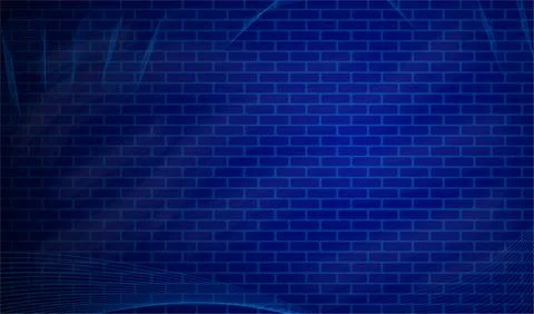 Blue brick wall seamless Vector illustration background. Stock Illustration