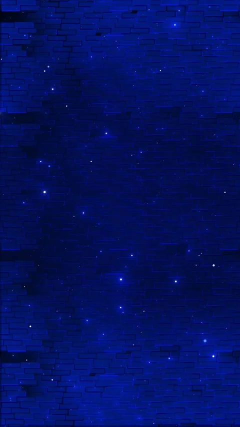 Blue brick wall star background glowing dots, dark texture, and subtle digital d Stock-Footage 340477899