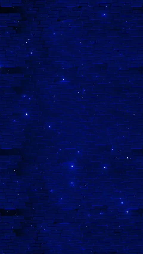 Blue brick wall star background glowing dots, dark texture, and subtle digital d Stock-Footage 340477933