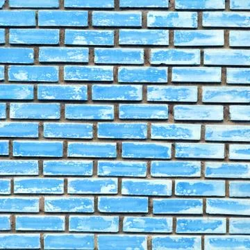 Blue brick wall texture background Stock Photos
