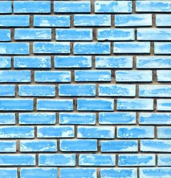 Blue brick wall texture background Stock Photos